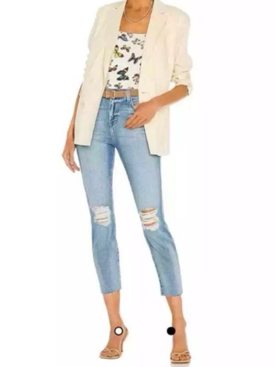 Lagence Ei Matador French Slim A La Francaise Cropped Jeans Size 34 Msrp 275